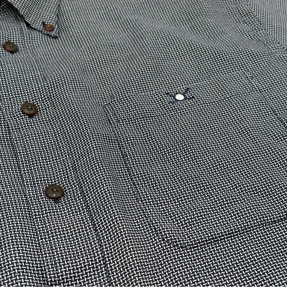 Hunt Club Men’s Navy White Basketweave Casual Button Down Golf Shirt Large - Picture 9 of 12